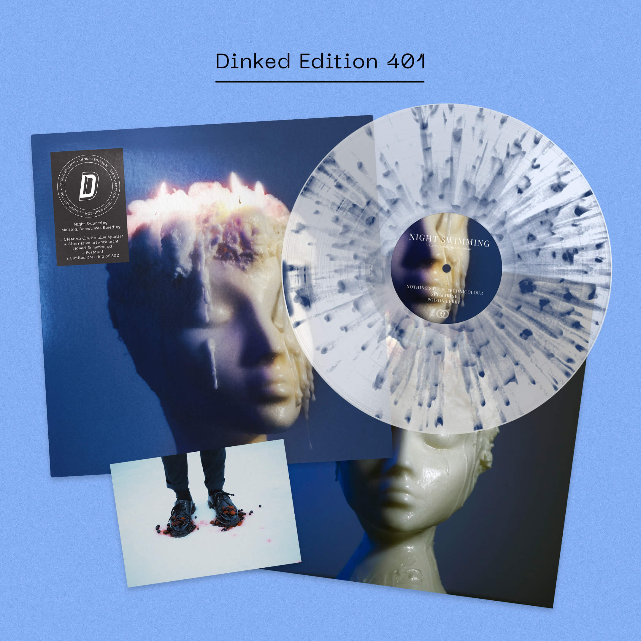 Night Swimming - Melting, Sometimes Bleeding (Dinked Edition Vinyl EP) + In-store Ticket - Image 3