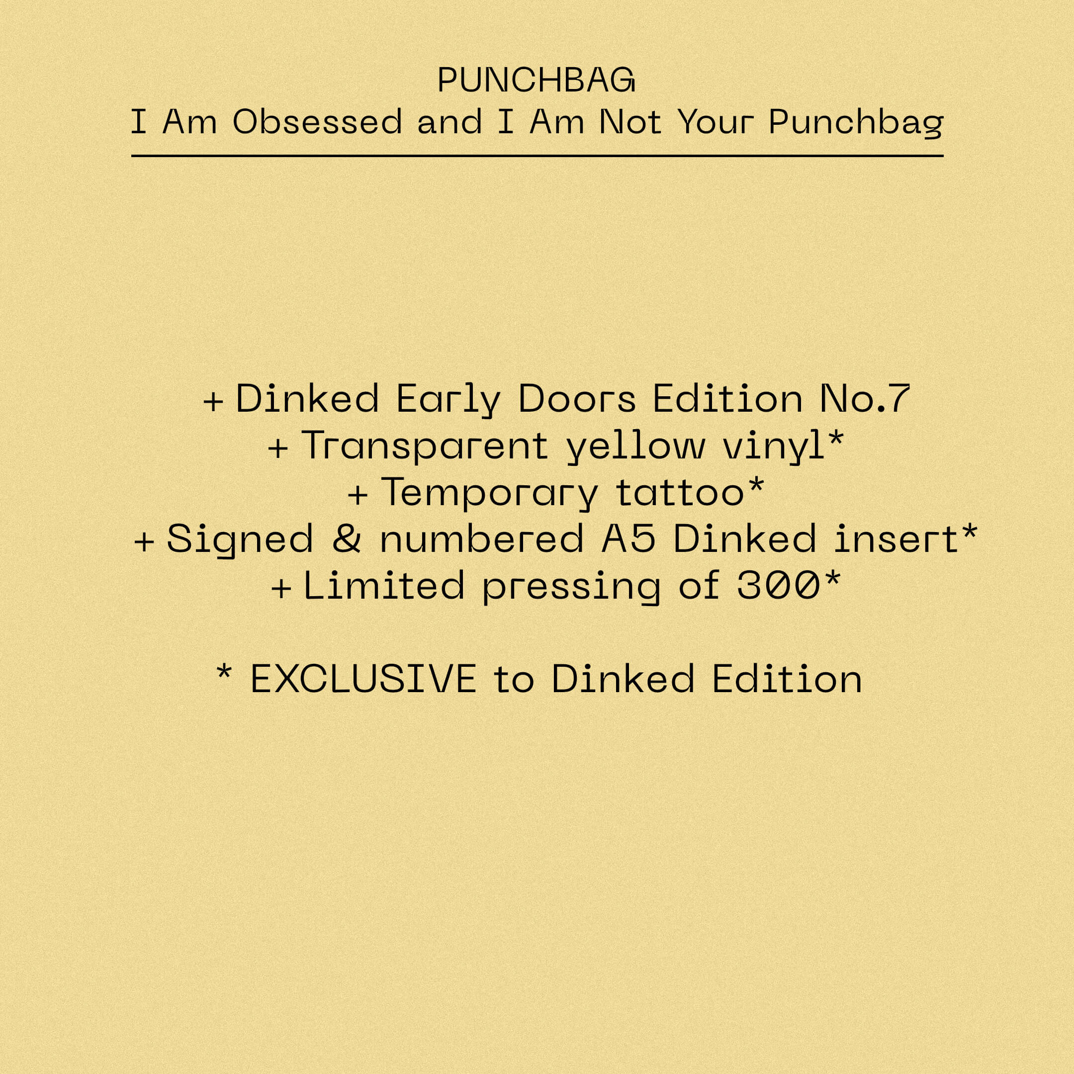 PUNCHBAG - I Am Obsessed and I Am Not Your Punchbag (Dinked Early Doors Edition Vinyl) - Image 4